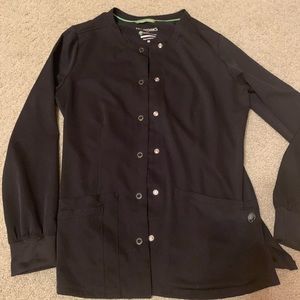 Healing hands scrub jacket, black size XS